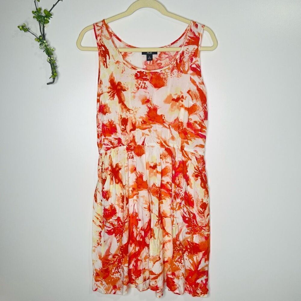 AGB Coral Tropical Floral Tank Sundress